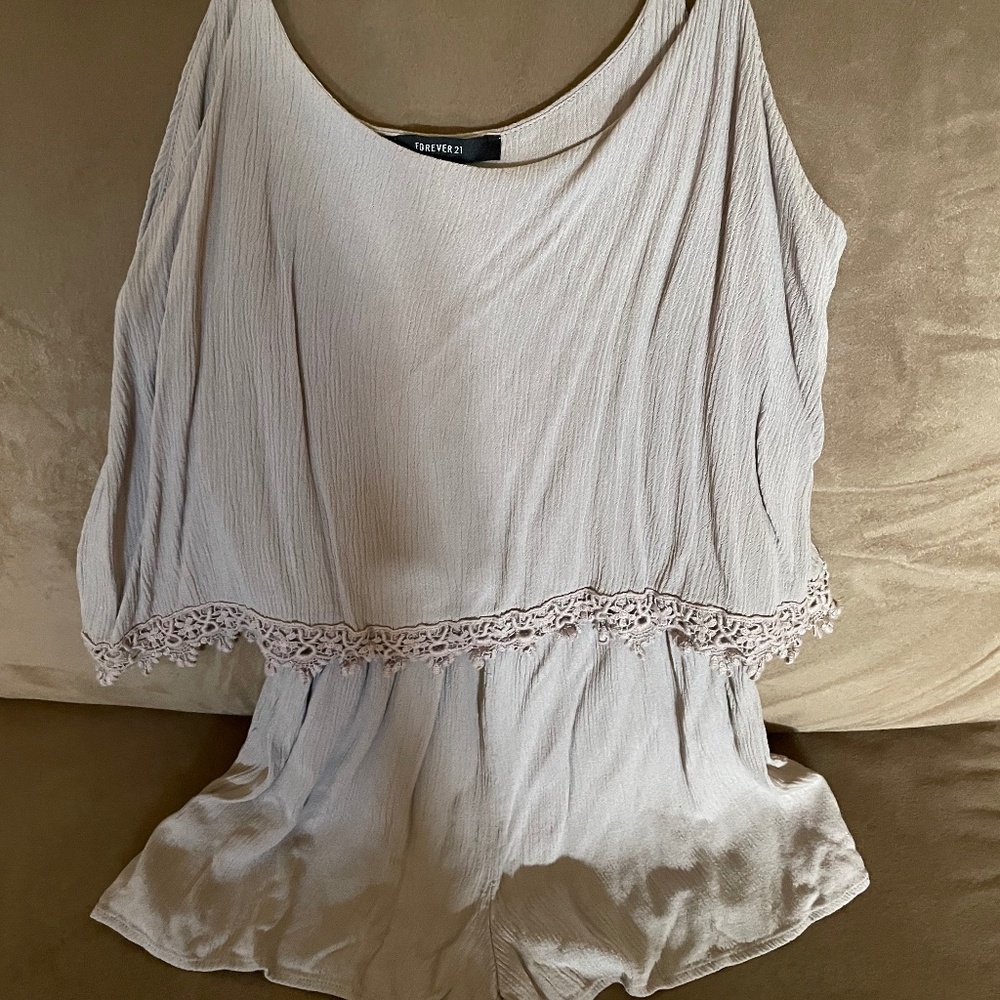 forever 21 taupe/nude romper size S